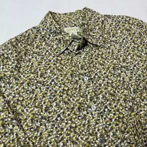 Orvis‎ Women Size 8 Green Micro Camo Print Button Up 100% Cotton Casual Shirt